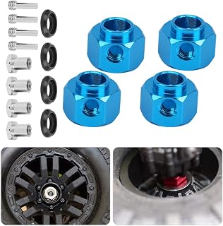 Liga de alumínio, conector, prata, durável, conector hexadecimal RC, para modelo de carro RC(azul)