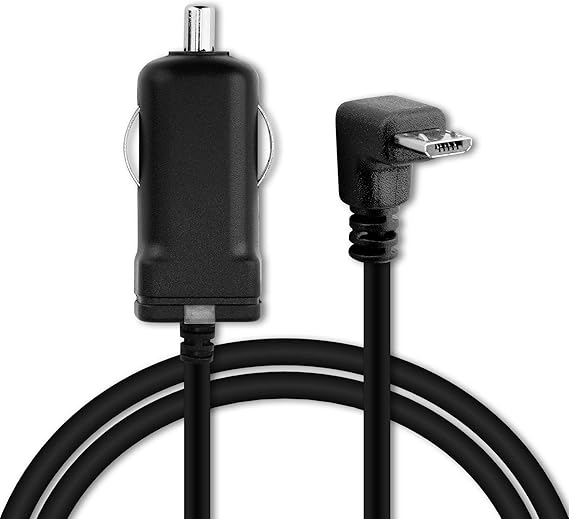 Subtel KFZ Ladegerät Mini-USB 90° - 12V/24V Auto Lader 1A Für Navigationsgeräte, 1.1m Kabel