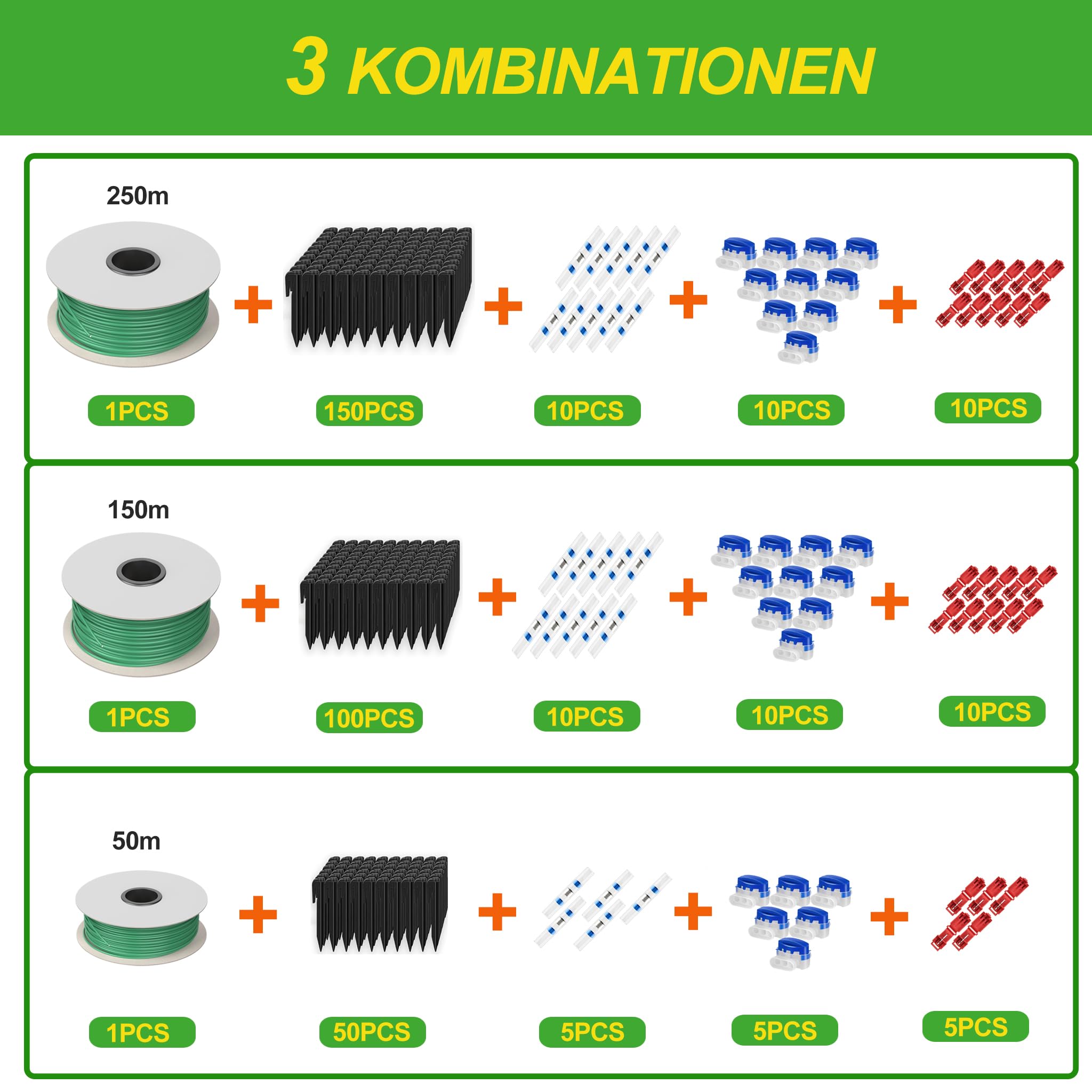 Boundary Cable Installation Set for Robotic Lawnmower (Set M(150 M+100+10+10+5))