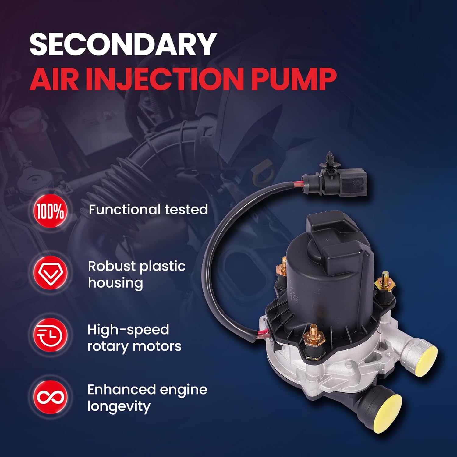 MOCA 04E-131-333-A Secondary Air Injection Pump Fit for Volkswagen 2014-2019 Beetle 2.0L, 2013-2018 Jetta 2.0, 2013-2018 Jetta 2.0L, 2014-2017 Beetle 1.8L