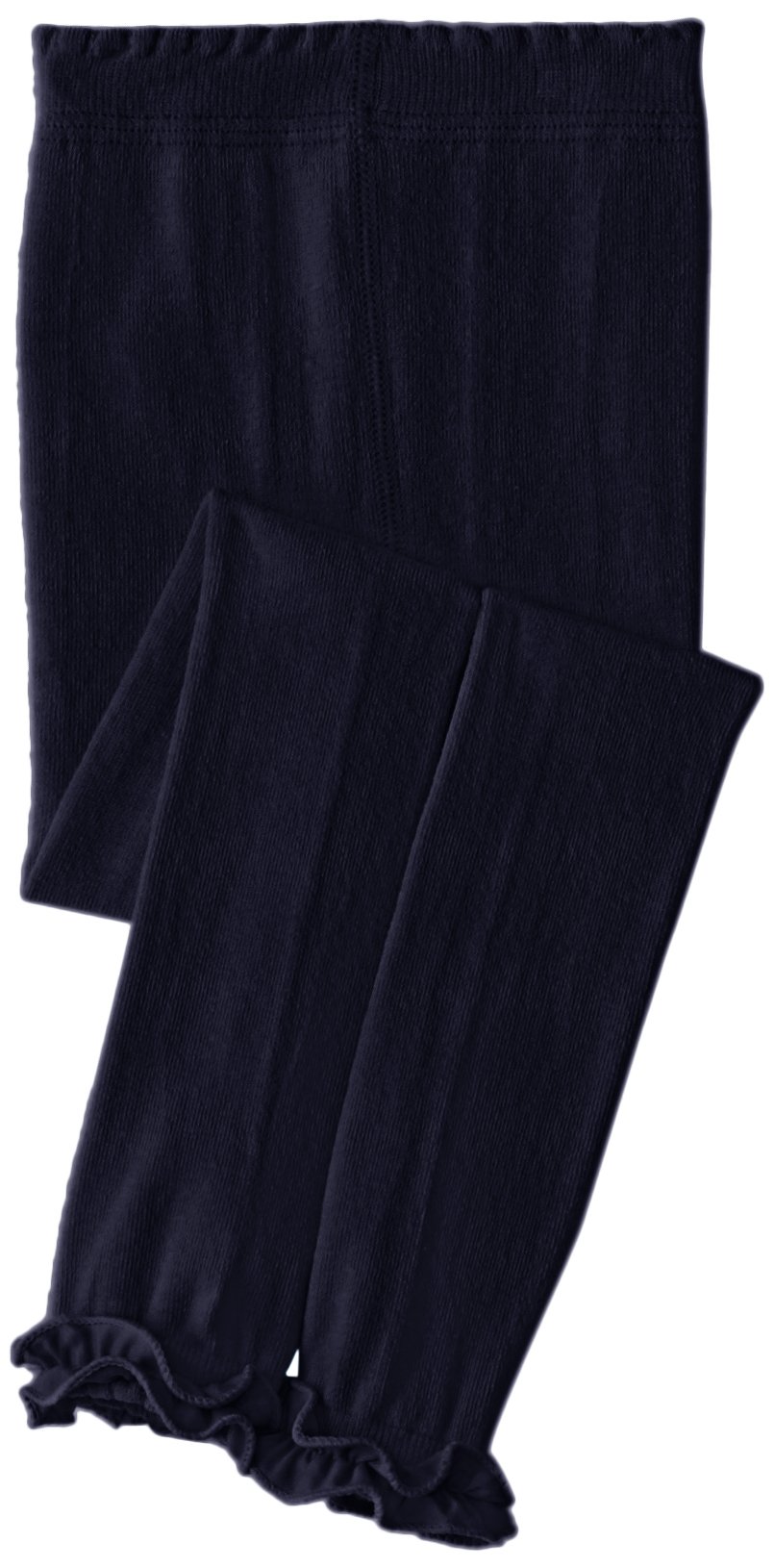 Jefferies Socks Girl's 2-6X Pima Cotton Ruffle Footless Tights, Navy, 6-8 Years