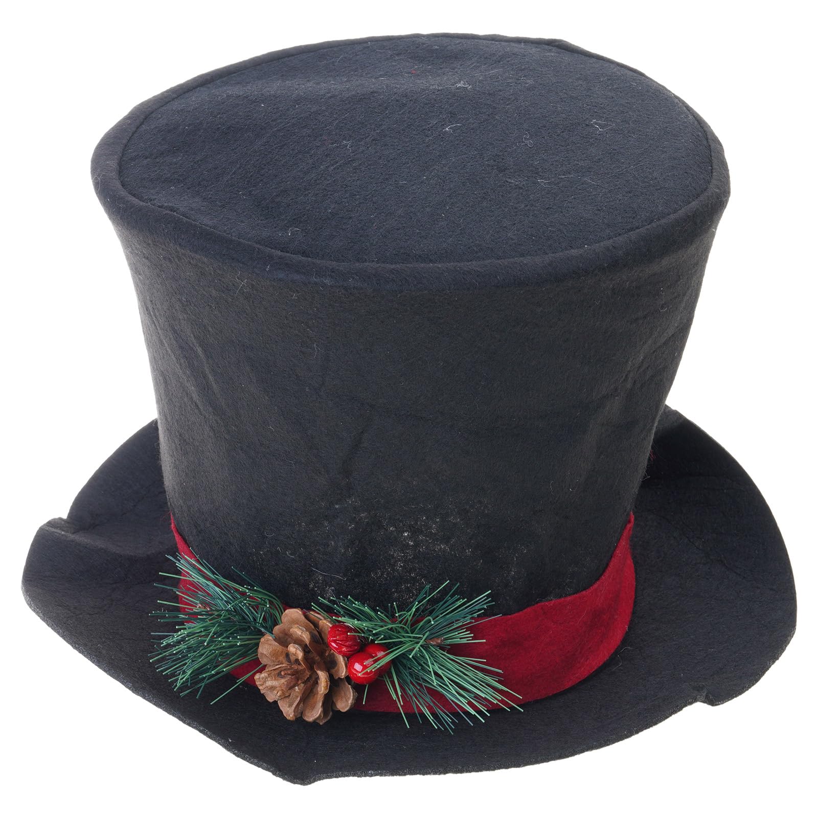 Adornos para árboles con base de madera y sombrero navideño textil