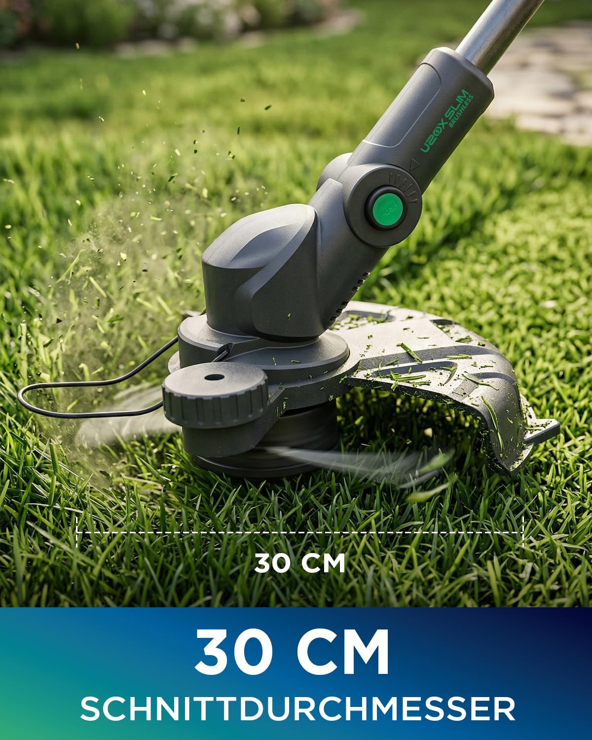 30 cm 20V Brushless 2-in-1 Akku Rasentrimmer & Rasenkantenschneider