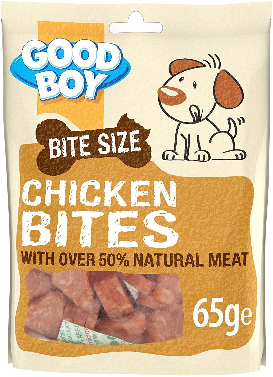 10 X GOOD BOY CHICKEN BITES 65G DOG PUPPY BITE SIZE LOW FAT TRAINING TREATS