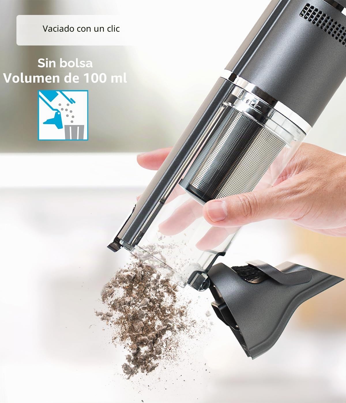 Genius Invictus One 3.0 A28340 Aspiradora inalámbrica Negro Plata 120 W 100 ml 74 decibelios