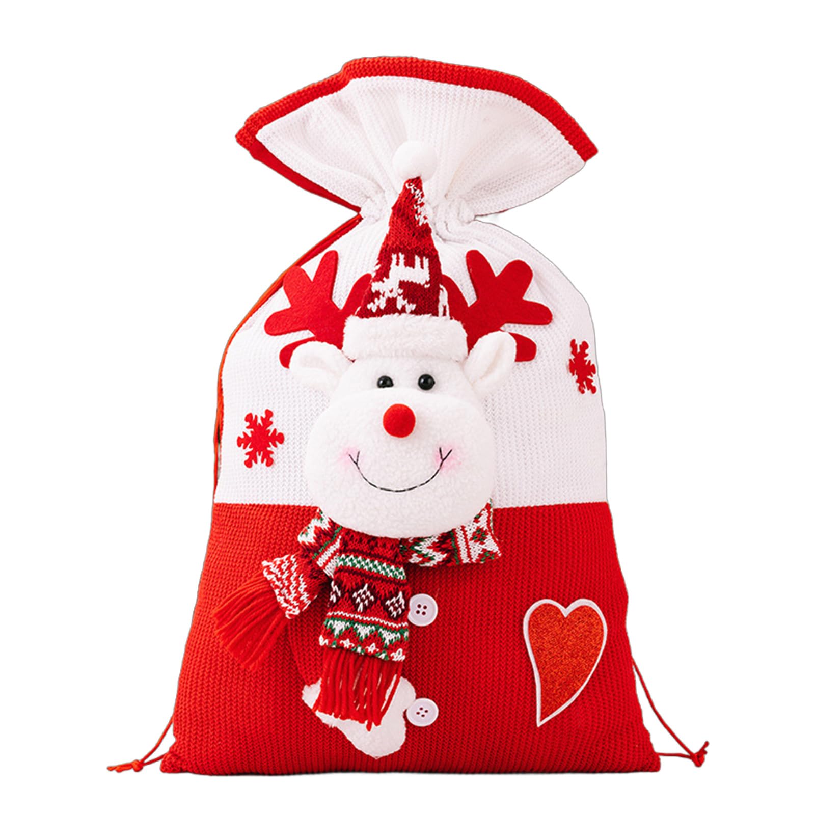 Buxuaaaa Christmas Santa Gifts Bag Soft Knitting Fabric Portable Accessory for Sturdy Holiday Present Storage Solution Large Capacity Santa Sacks