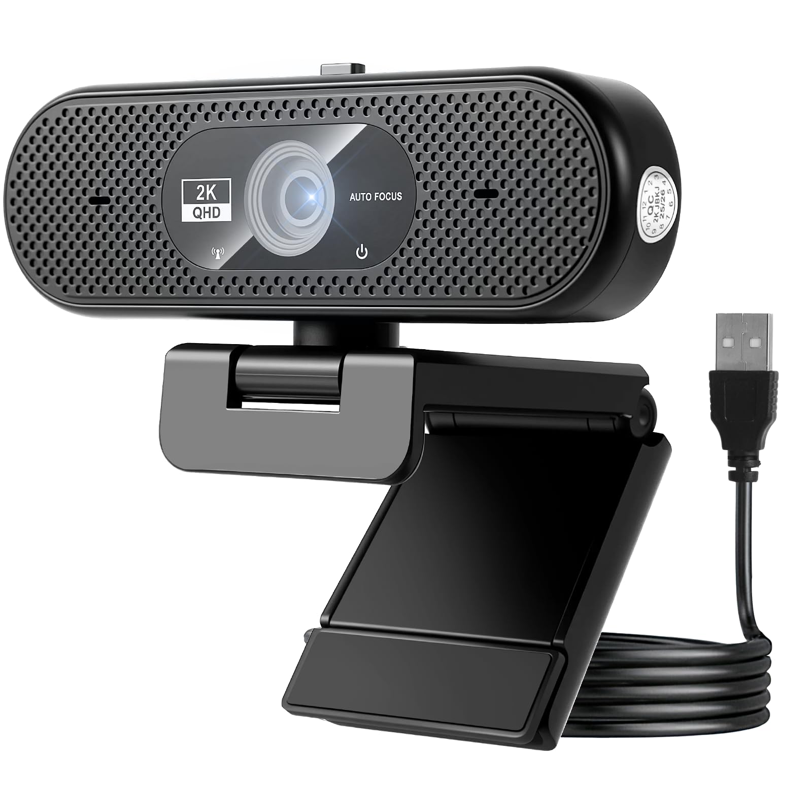 Hprosper 2K HD Wide Angle Webcam with Microphone Computer Monitor USB Zoom Video Camera External Web Cam for