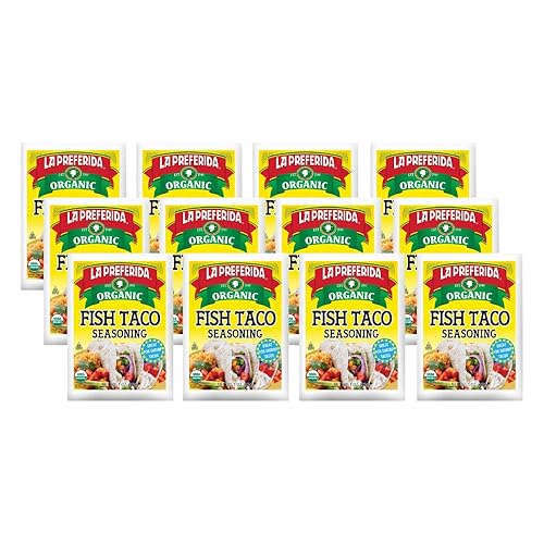 La Preferida Mexican Foods, Condimento orgánico para tacos de pescado, sin MSG ni conservantes artificiales, 1 onza (paquete de 12)