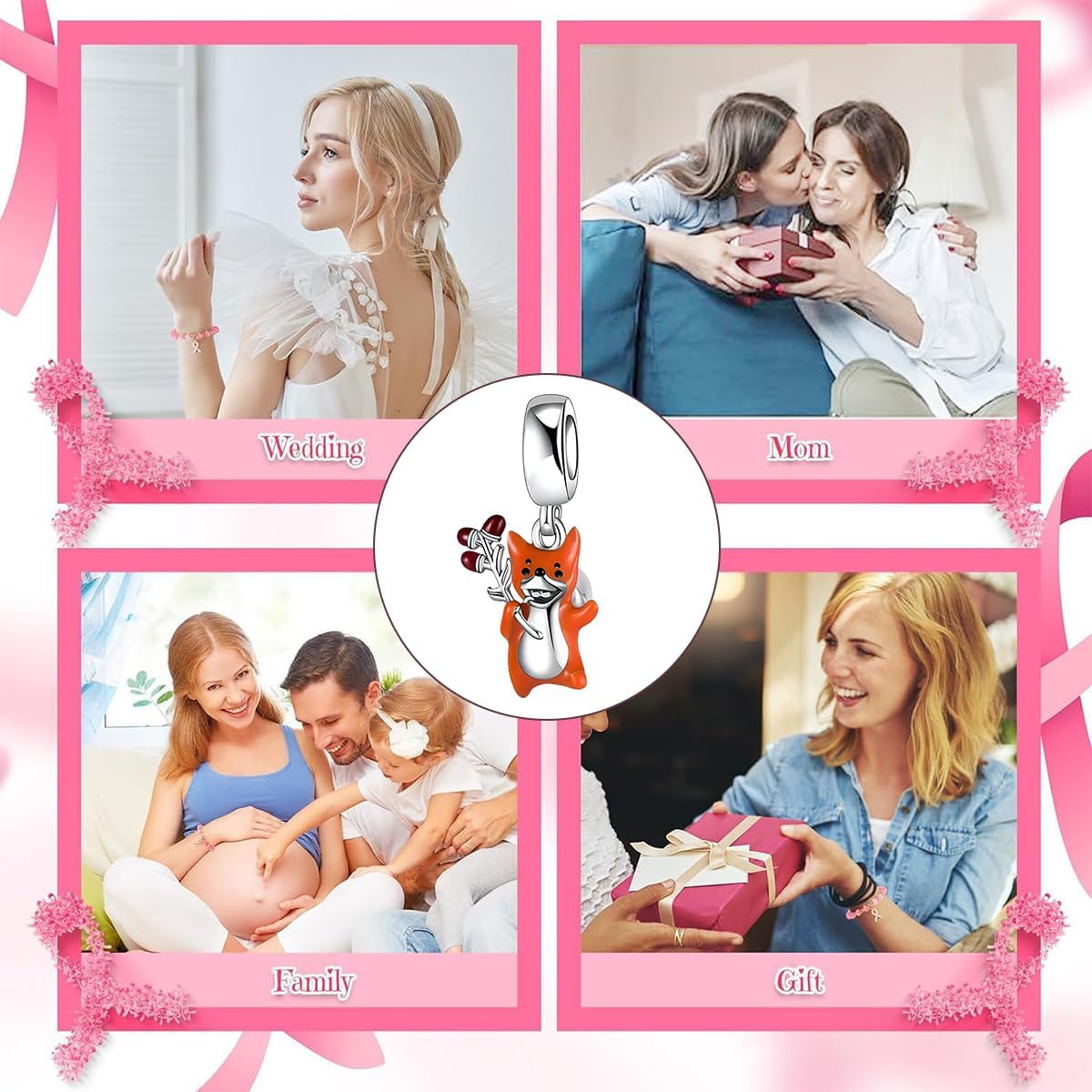 Charm for Bracelets and Necklaces Heart Cat Flower Boy 925 Sterling Silver Bead Birthday Jewelry Gift for Women - Image 5