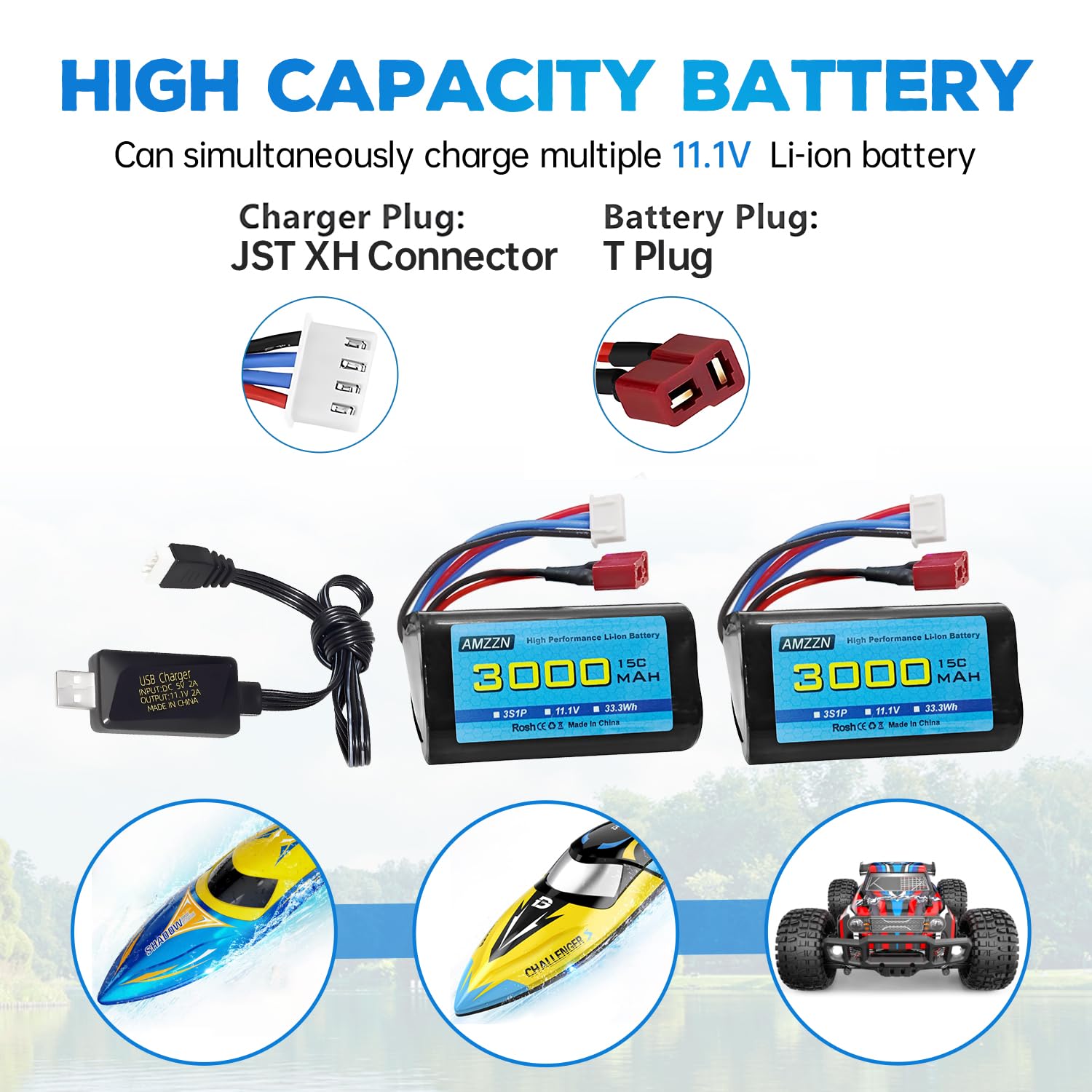 Wltoys Wl915 11.1v 1200mah 15c 3s T Plug Li-ion Battery Wl915-46 For Rc Boat Vehicles Model Spare Parts P 1703762