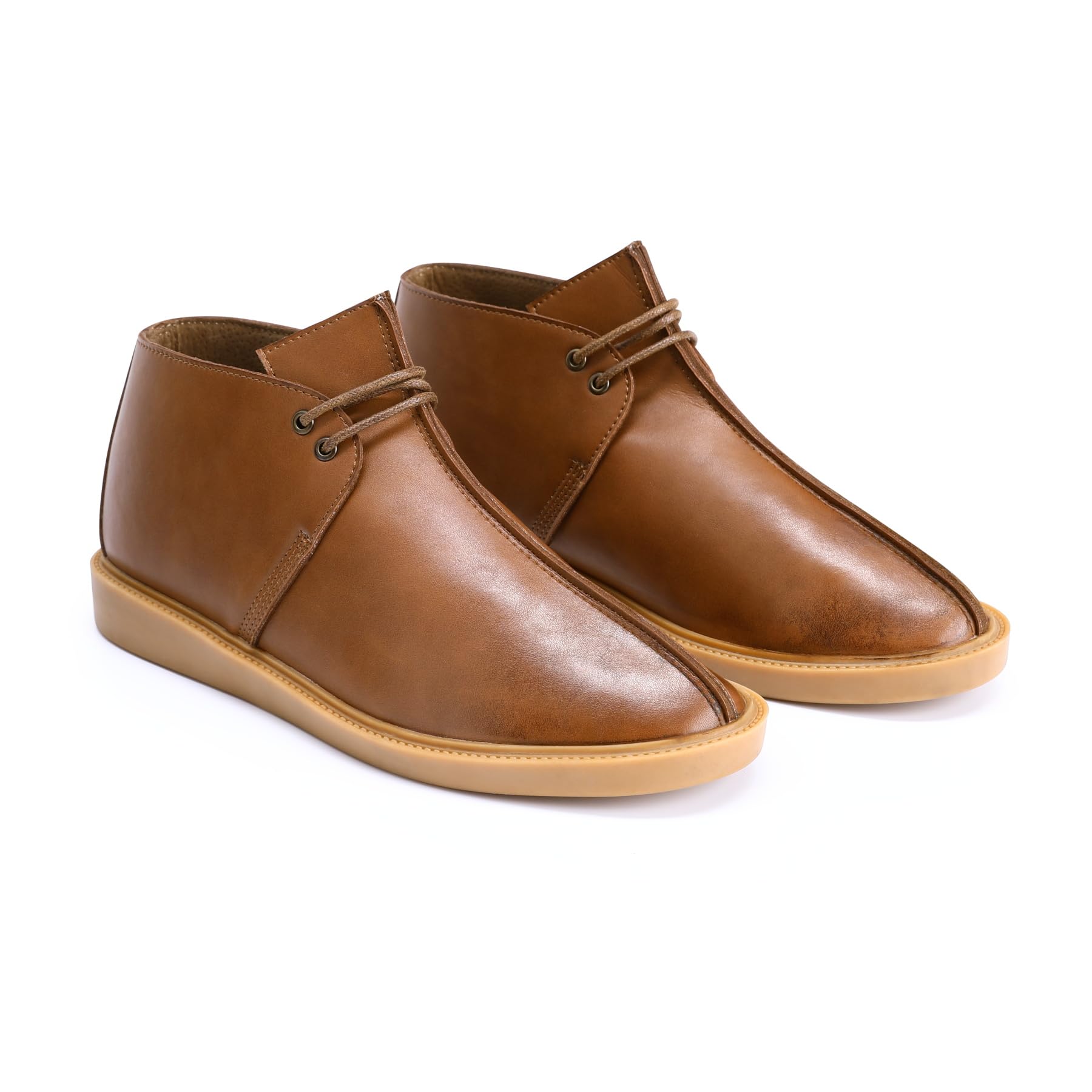Allthemen Męskie skórzane sznurowane buty chukka wybrzuszenie retro buty pustynne moda jednolity kolor botki