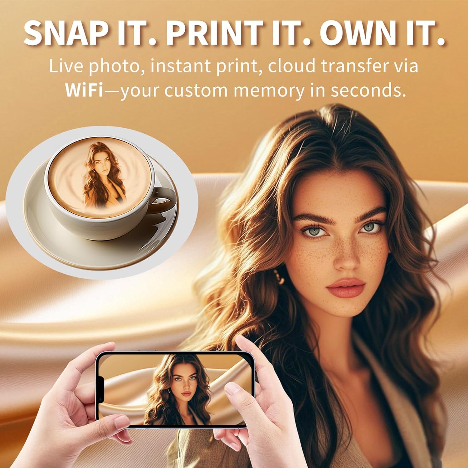 DSV Coffee Printer Food Grade Safe Custom Latte Art Machine with WiFi for Printing Photos Text on Lattes Cakes Cocktails Perfect for Cafes Bars Events