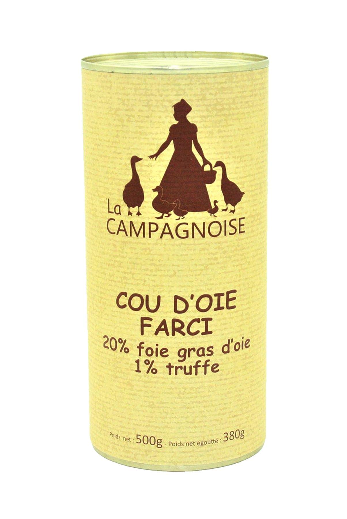 Cou d’Oie Farci au Foie d’Oie 20% Truffé 500g / DIRECT PRODUCTEUR