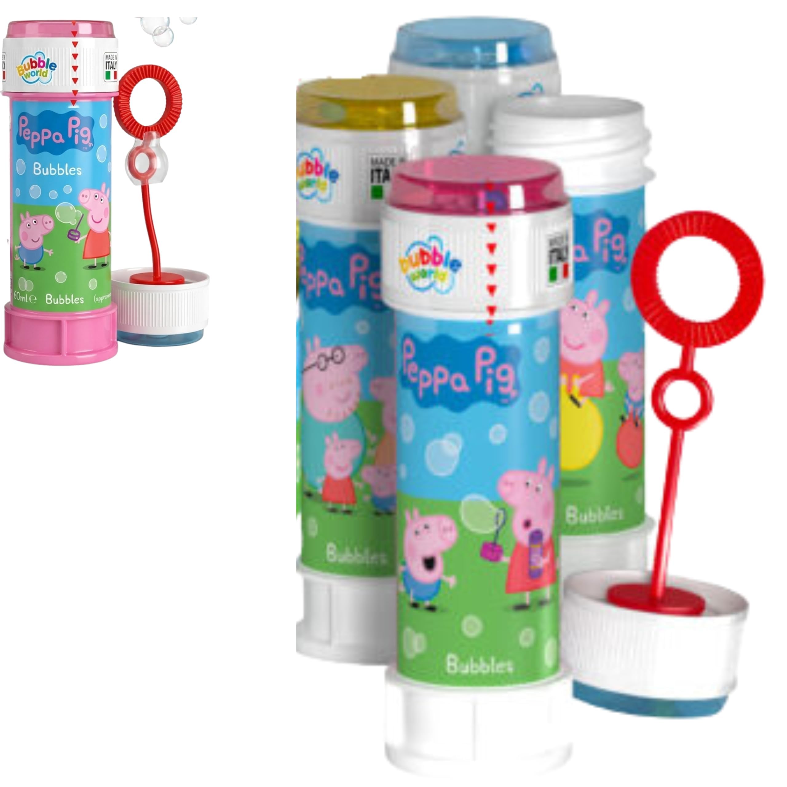 Peppa Pig Bubble Tub with Wand 60ml – Kids Bubble Blower Toy with Puzzle Maze Lid – Party Bag Filler Birthday Favour