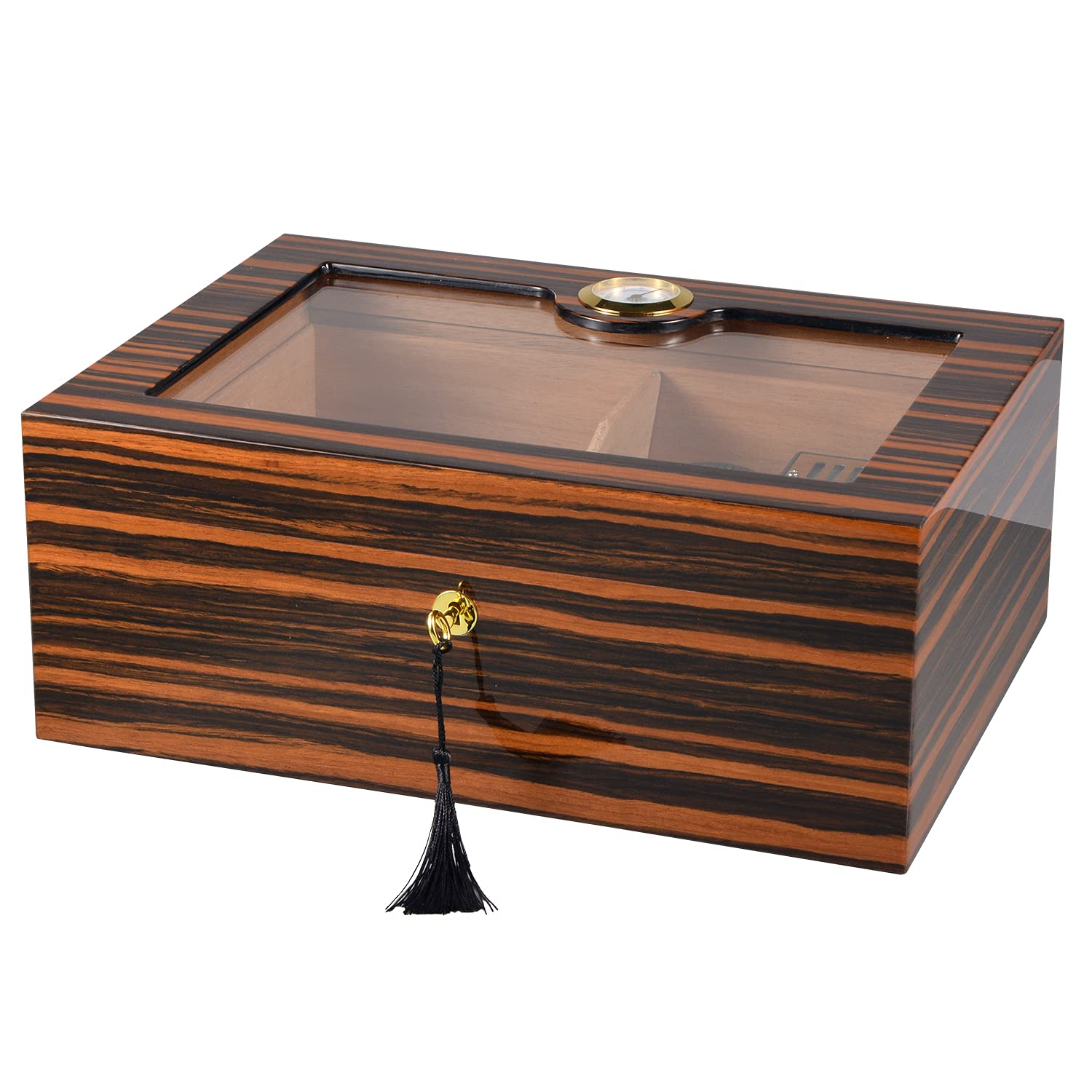 Buy Glass Top Cigar Humidor, Volenx Luxury Cigar Box Piano Paint