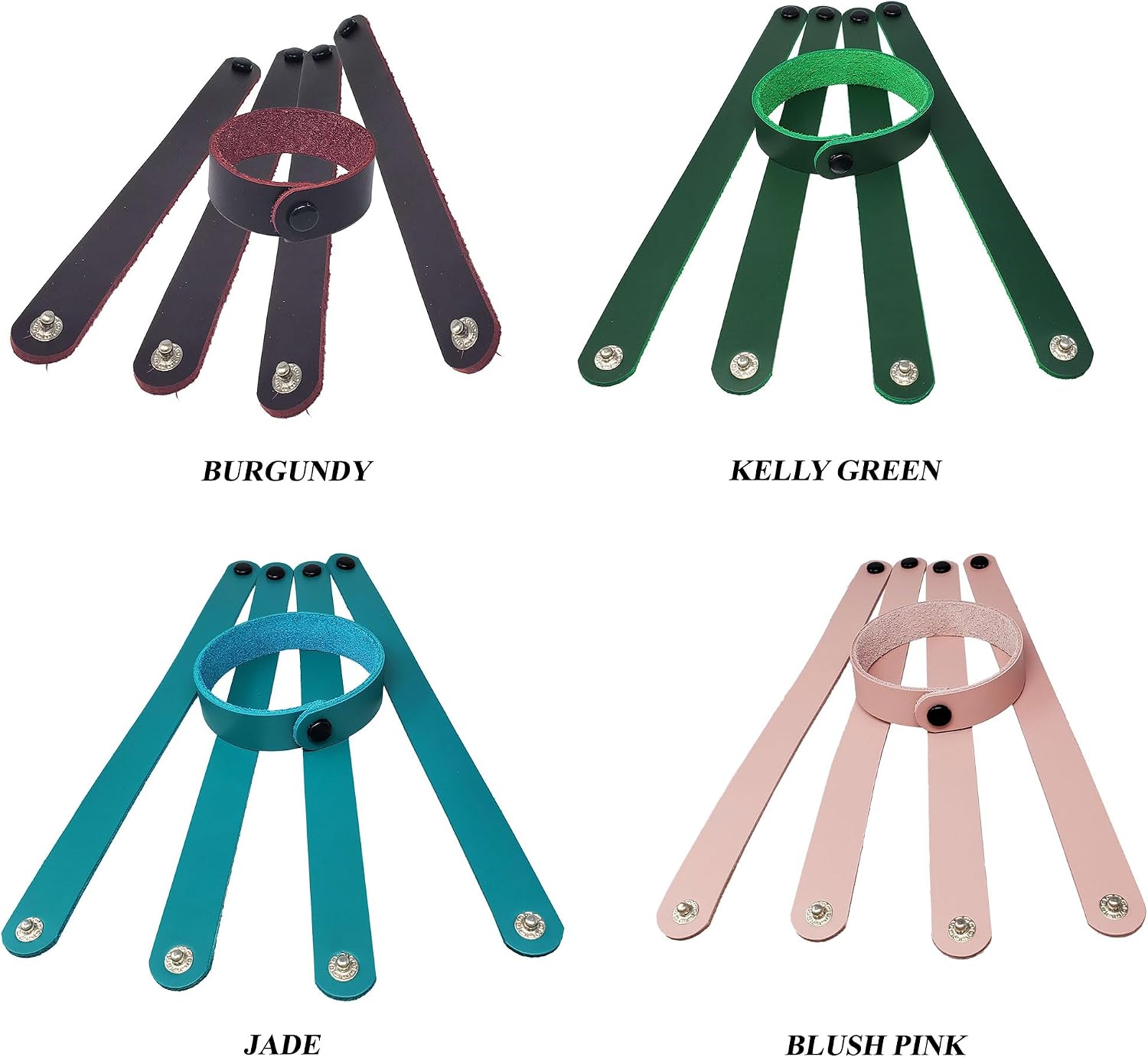 5 Pack Leather Wristbands - 3/4 Inch Latigo Wristbands Engraving and Decorating Ready