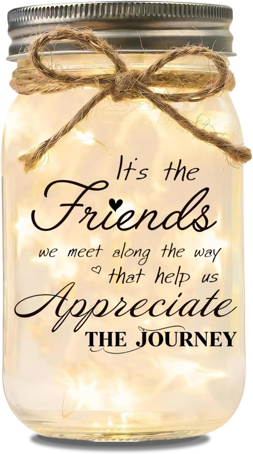 Friend Gifts for Women, Mason Jar Night Light for Friends
