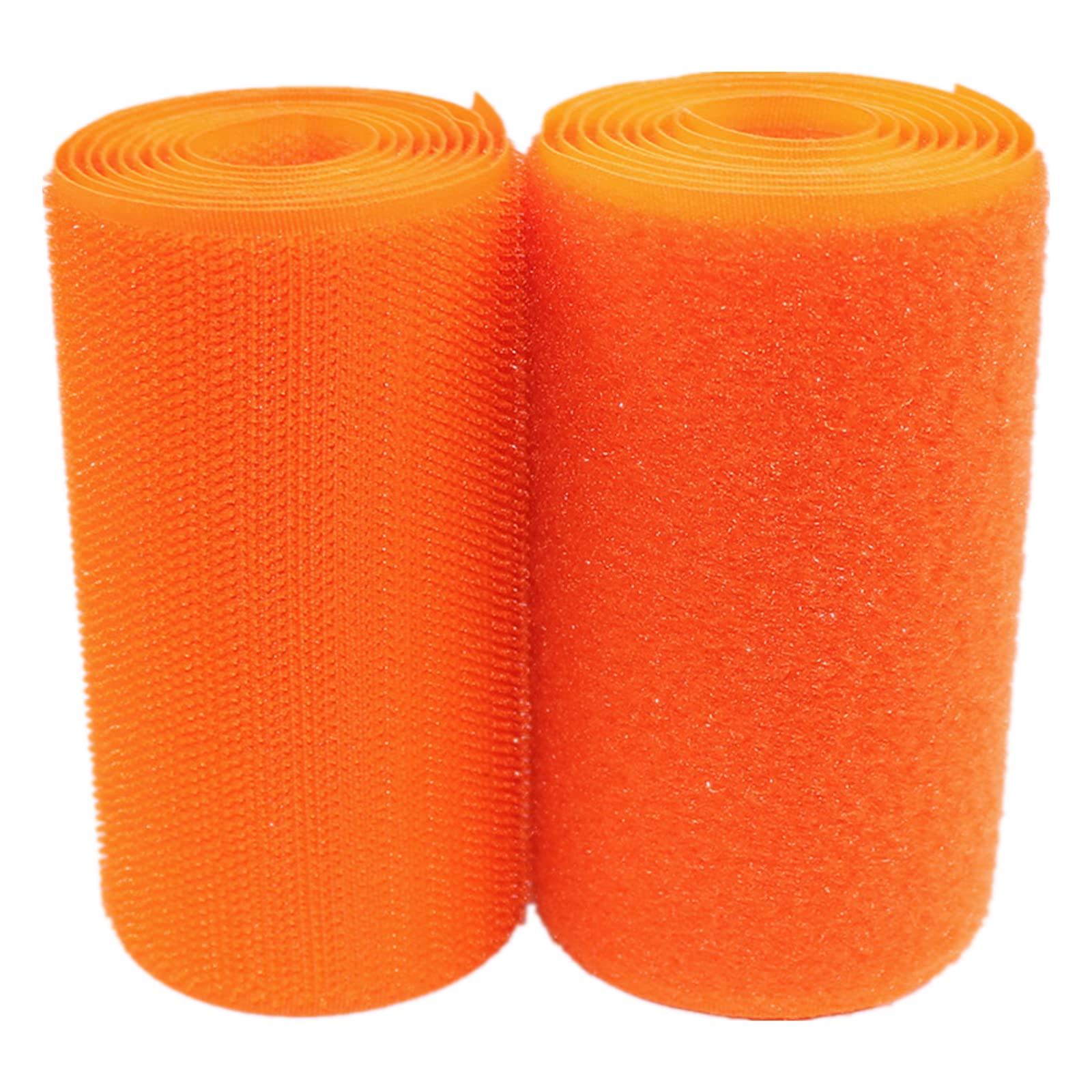 Fabric Sewing Hook and Loop Tape 100MM Wide Non-Adhesive Nylon Fabric Fastener Sew on Strips Fabric Tape Set(Orange,100MM x 5 Yard)