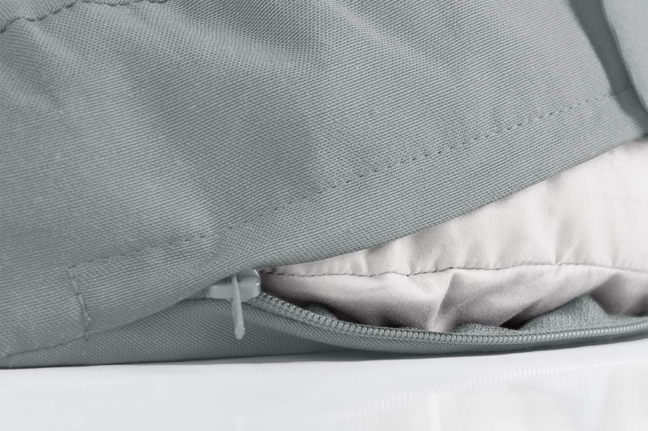 sei Design - Cuscino da Yoga con Imbottitura in Grano saraceno, 46 x 25 x 10 cm, Colore: Grigio