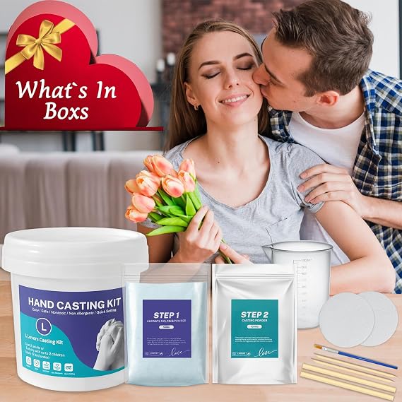 DMSELL Couples Hand Casting Kit for 2, 3D Hand Moulding Kit