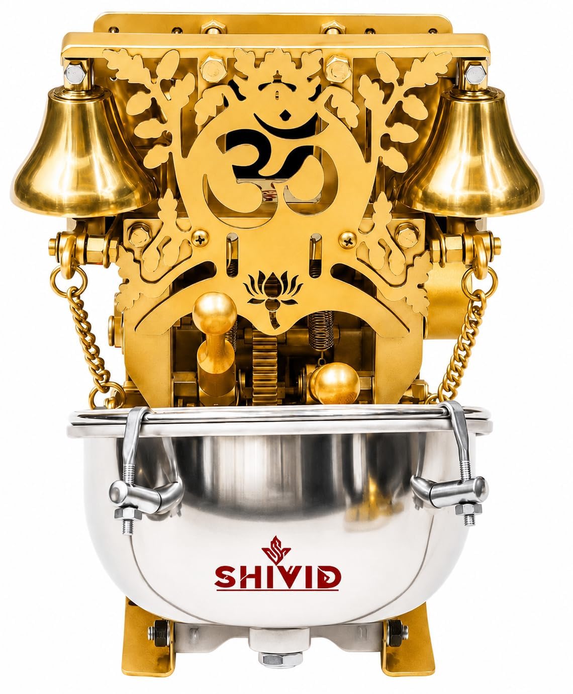 ELITE Fully Automatic Aarti Machine for Home Mandir | Electric Nagara with Brass Bells & Jhalar | Adjustable Speed | Temple Sound Pooja Machine | Melathallam | 1 Year Warranty I-picture-32