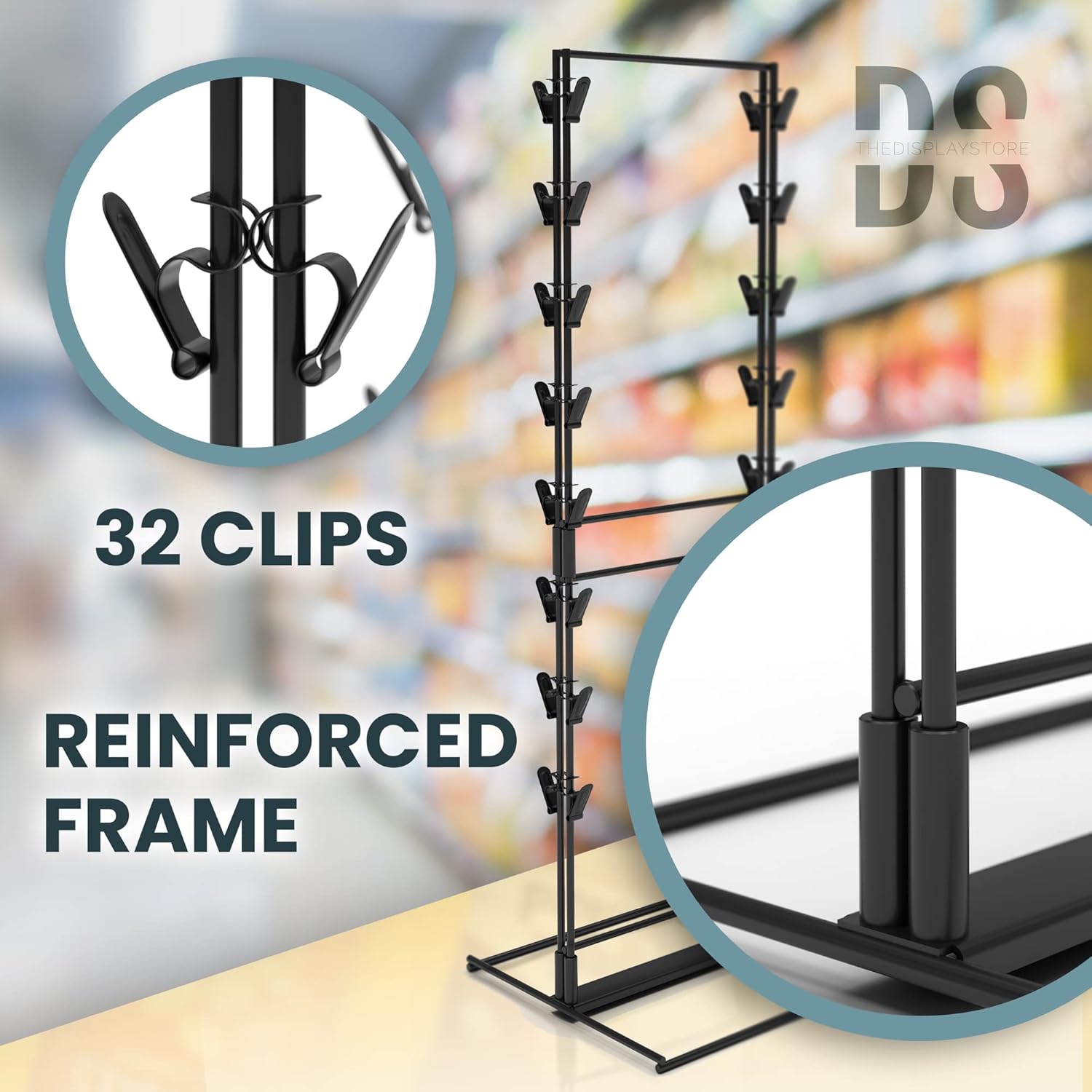 Buy DS THE DISPLAY STORE Potato Chip Rack Display with 32 Clips, 2Row