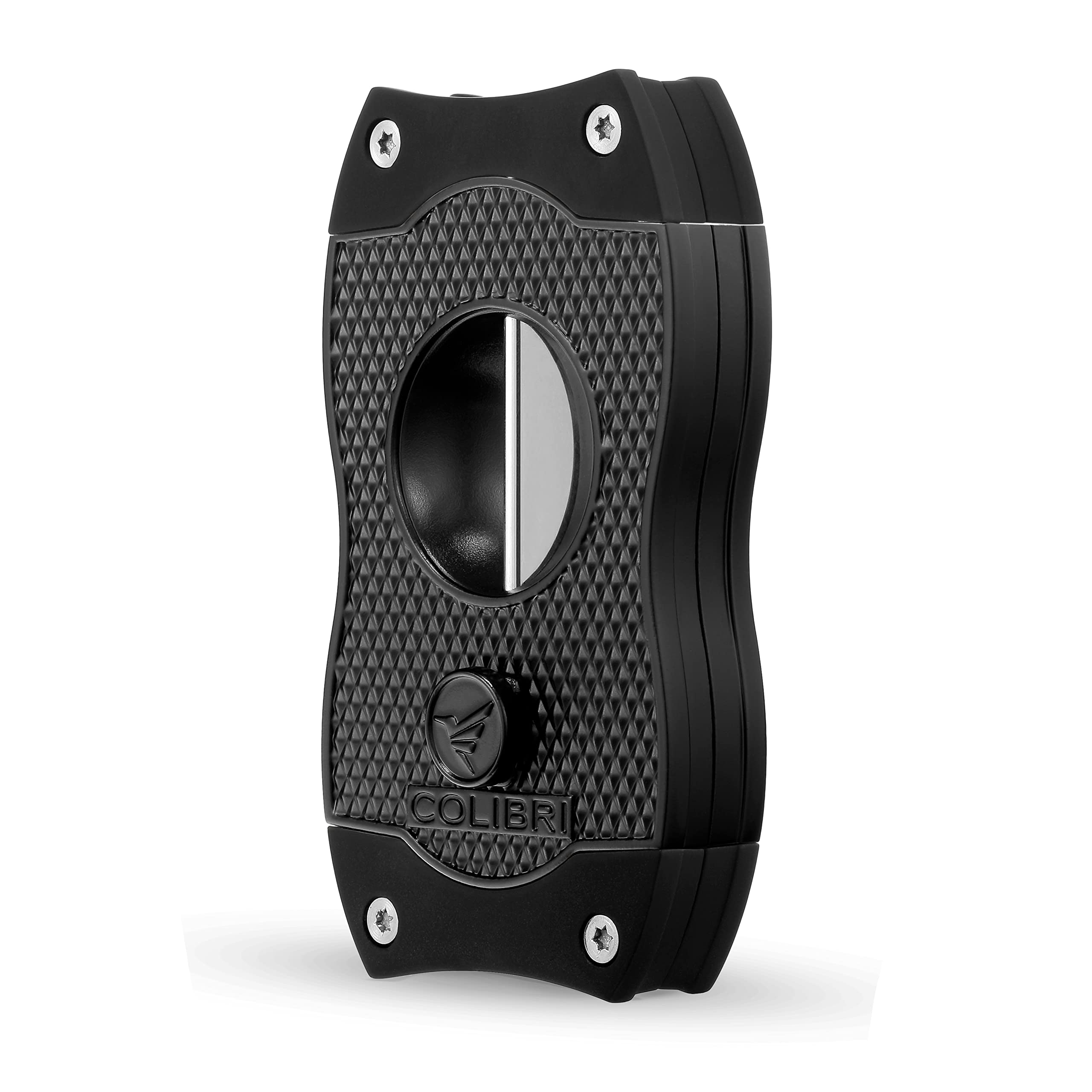 Colibri V-Cut Zigarrenschneider - Diamanten-Muster - Tiefer 7mm V-Schnitt - Bis zu 60+ Ringmaß Zigarren - Ergonomisches Design - Federbelasteter Auslösemechanismus - Inklusive Geschenkbox