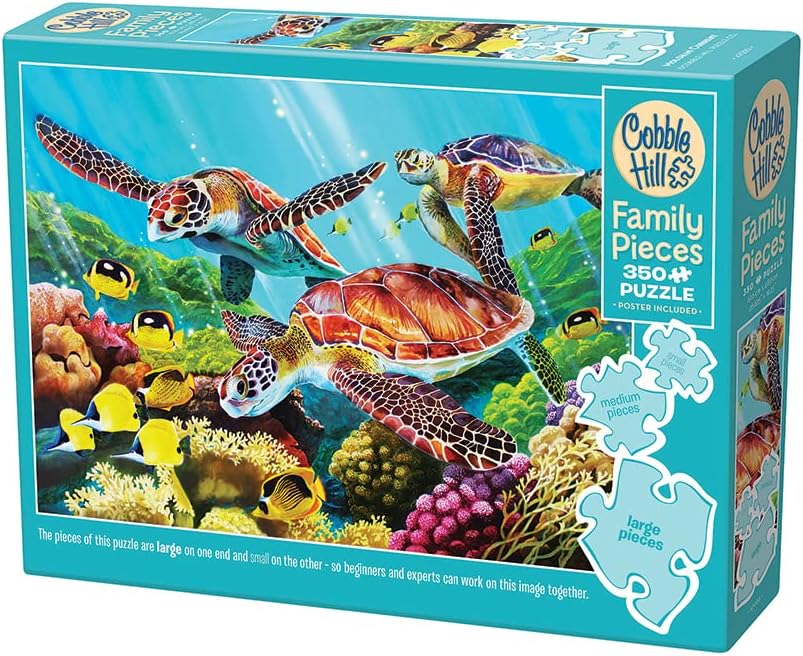 Miniatura 5 de Cobble Hill Family Piece's 350 Puzzle - Molokini Current - Muestra de póster incluido