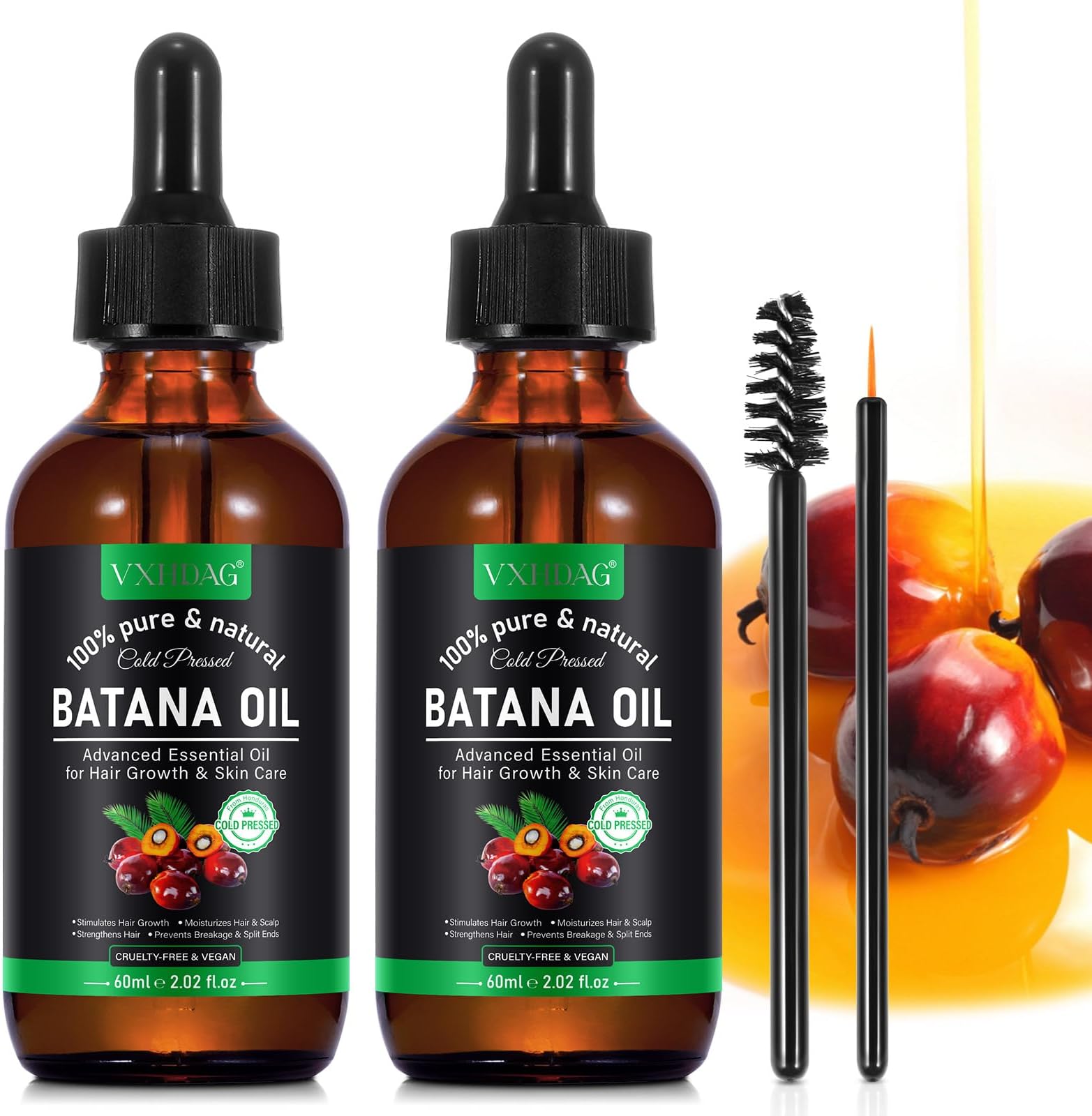 Batana Oil for Hair Growth - 100% Pure & Natural Batana Oil from Honduras, Eliminate Hair Split Ends,Enhances Hair & Skin Radiance Nourishment, All Hair Types 4.04 fl oz