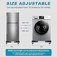 Vista 4 de Nefish Muebles Dolly Mini soporte ajustable para refrigerador con ruedas, soporte para lavadora, rodillo móvil con 4 ruedas giratorias de bloqueo