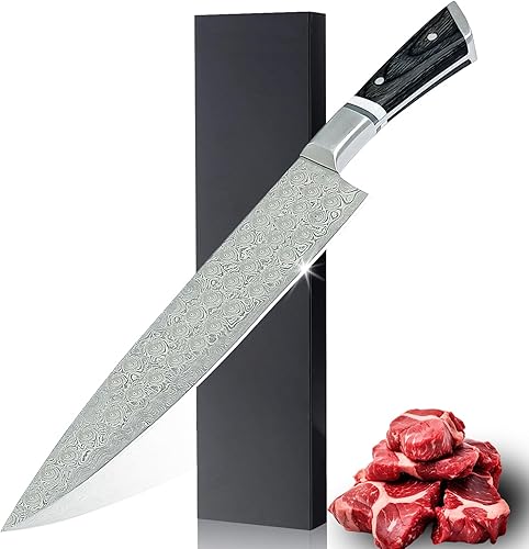 Miniatura 1 de Cuchillos Para Cocina  Cuchillo de chef de damasco de obsidiana de 8 pulgadas con hoja afilada de 67 capas de acero inoxidable para tallar cocina