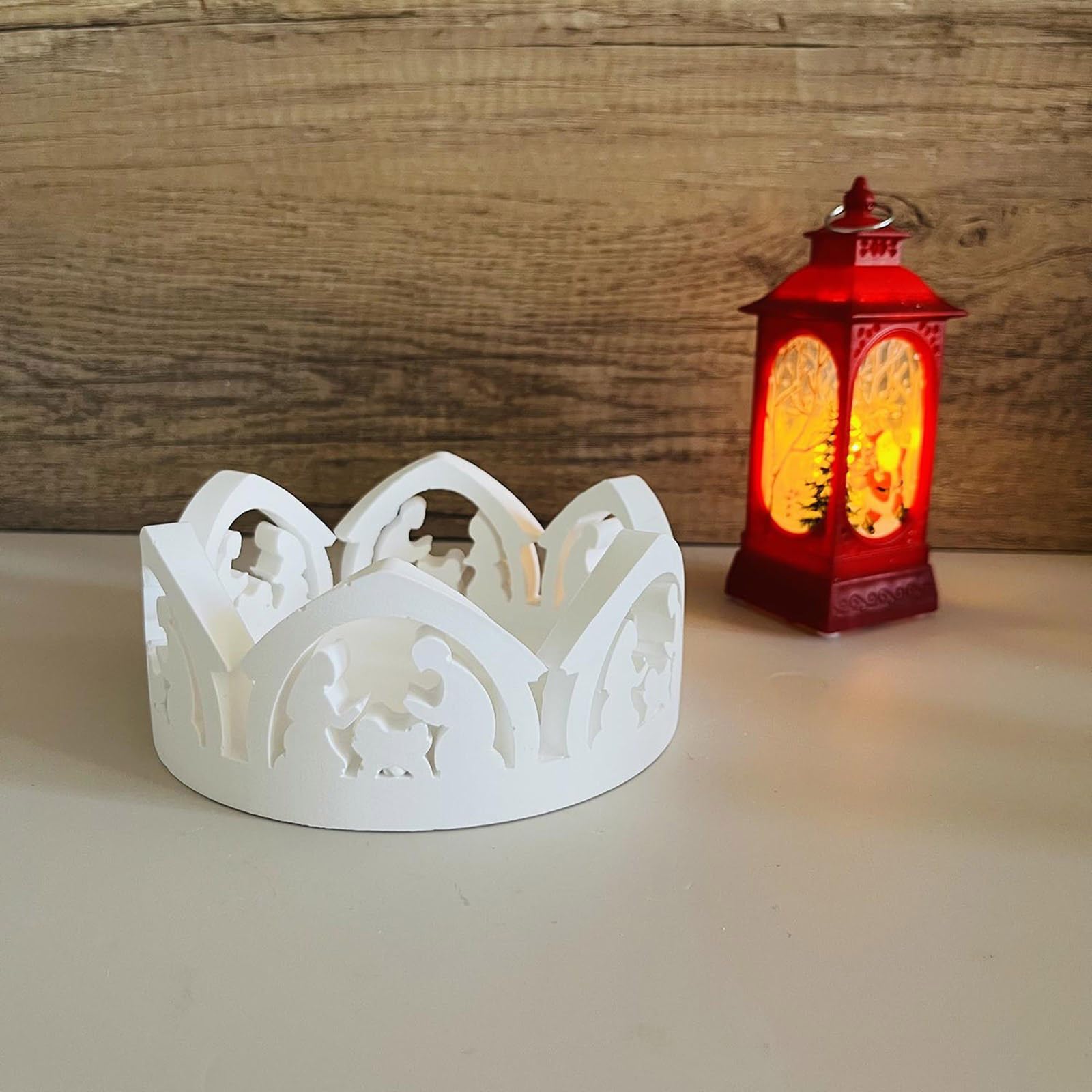 Moule religieux 3D en silicone résistant aux hautes températures pour bougies en plâtre résistant aux hautes températures