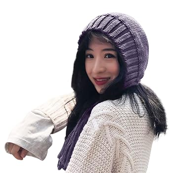 GREUS Women's Winter Beanie Hat With Ear Flaps & Tassels - Peruvian Chullo Knit Wool Cap - View #4