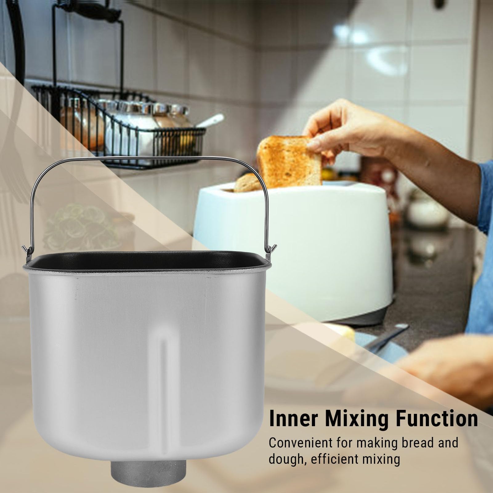 Wkładka Do Maszyny Do Pieczenia Chleba, Wiadro na Chleb Mieszany, Zamiennik Morphy Richards 48261, 48285, 48286, Powłoka Nieprzywierająca, Łatwe Czyszczenie, Do Kuchni Domowej, Materiał