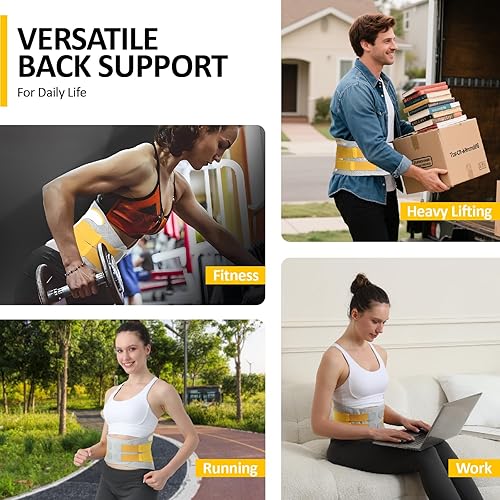 Miniatura 7 de Soporte de espalda para hombres, alivio del dolor de espalda baja, soporte de espalda transpirable para mujeres, cinturón de soporte lumbar