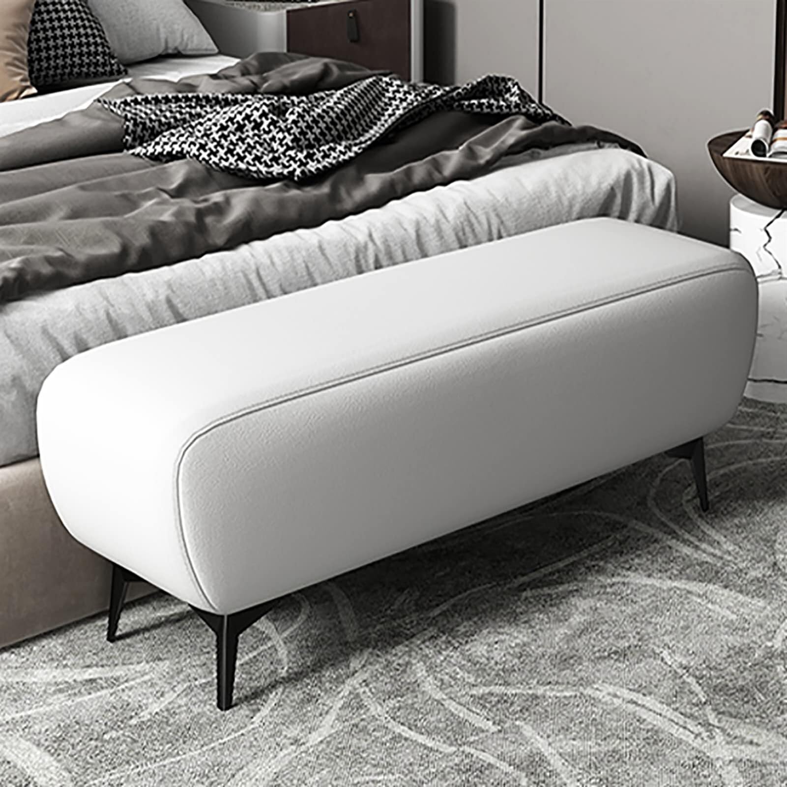 Banc à chaussures gain de place en similicuir pour optimiser une entrée étroite
