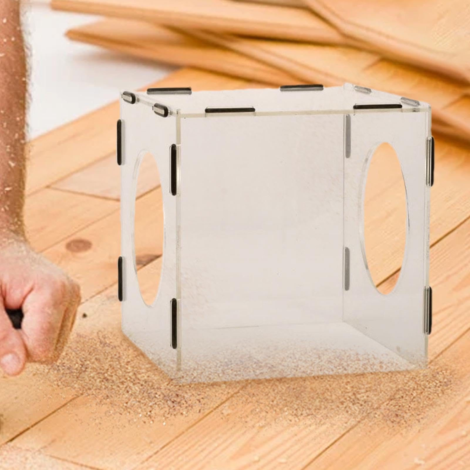 Boîte à poussière de polissage | Couvercle anti-poussière pour polissage | Boîte à poussière fermée transparente pour travaux de meulage