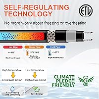Vista 4 de Cable de calefacción confiable para protección contra congelación de tuberías, cinta de calentamiento de tubería autorregulable para tuberías