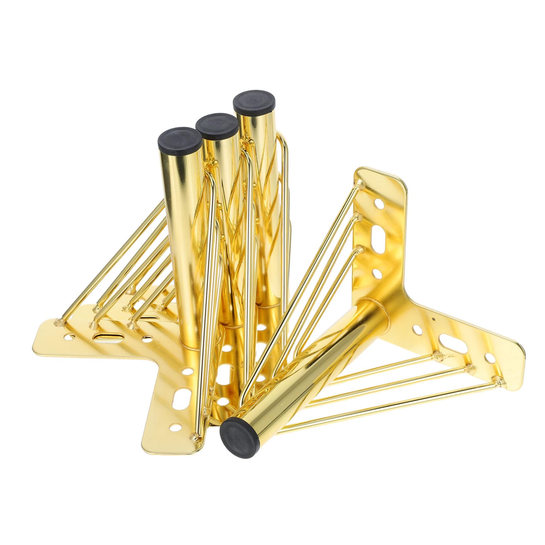 Pied de meuble métal noir lot de 4 supports de table et buffet robuste
