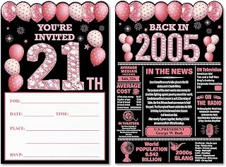 Back in 2005 20th birthday invitations