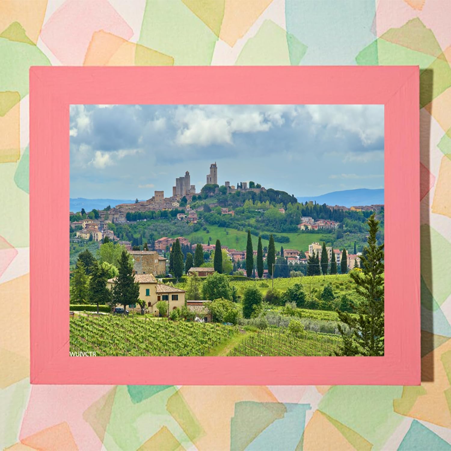 San Gimignano Tuscany Italian Countryside DIY Digital Oil Painting Set Acrylic Oil Painting Arts Craft Paint by Number Kits for Adult Beginner Wall Decor 16x20inch
