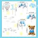 LaVenty 17 PCS Luxury Blue Bear Cake Decoration Teddy Bear Cake Decoration Baby Boy Cake Decoration Baby Shower Cake Decoration Teddy Bear Birthday Party Supplies Teddy Bear Birthday Decoration gallery image