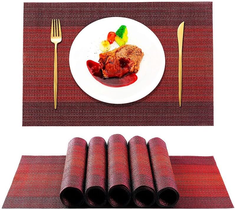 Weave Placemats Home Decoration Western Bowl Mats Coasters for Hotels Cafes(White-Dinosaur Doodle4)
