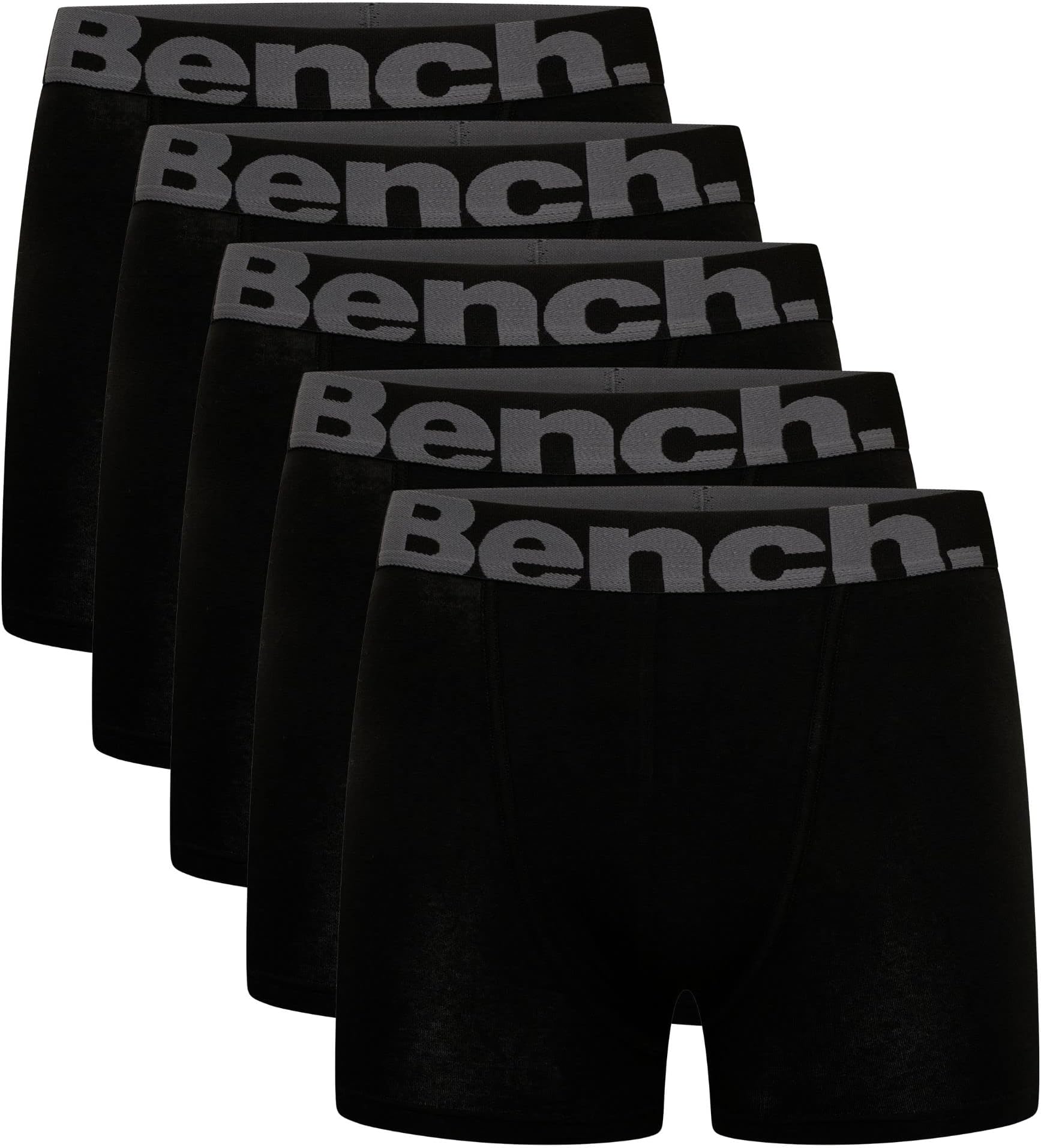 Bench Mens 'Sutteer' Cotton Boxer Shorts, 5 Pack, Black
