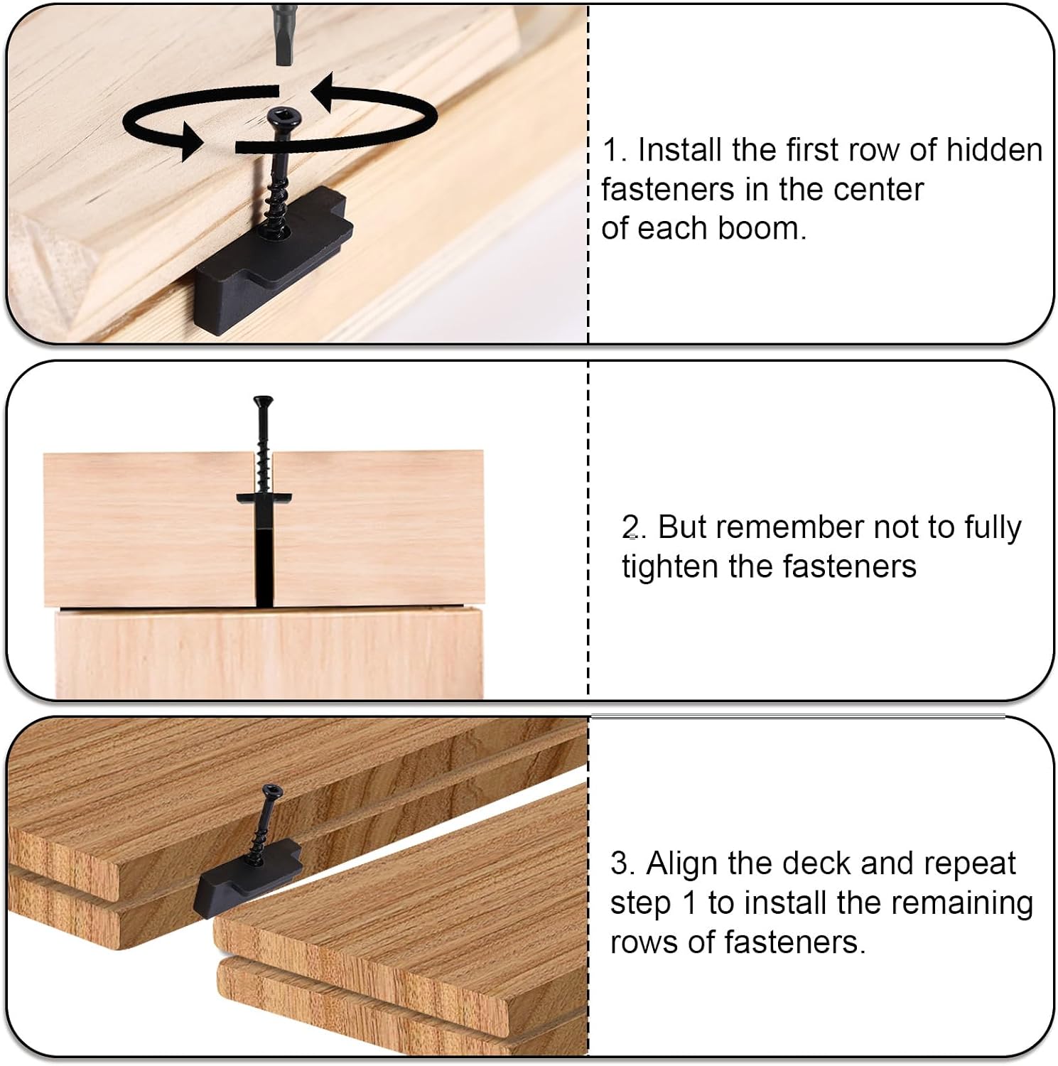 600pcs Hidden Deck Fasteners for Composite Decking, Universal Trex Decking Fastener T-Clips Tool with 2 Driving Drill Bit for Installing Composite Deck Boards Spacers