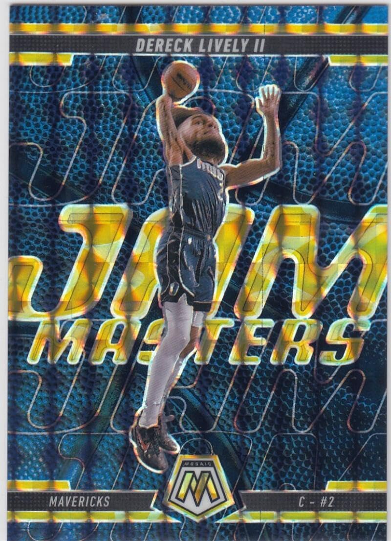 Basketball Trading Card 2024-25 Panini Mosaic Jam Masters Mosaic Reactive Yellow #18 Dereck Lively II EX/NM 2/99 Mavericks JERSEY NUMBER MATCH