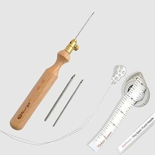 Miniatura 2 de Nurge - Kit de agujas de perforación de alta calidad tubos de metal de 0118in a 0157in a 0197in y kits de agujas de perforación de mango de madera