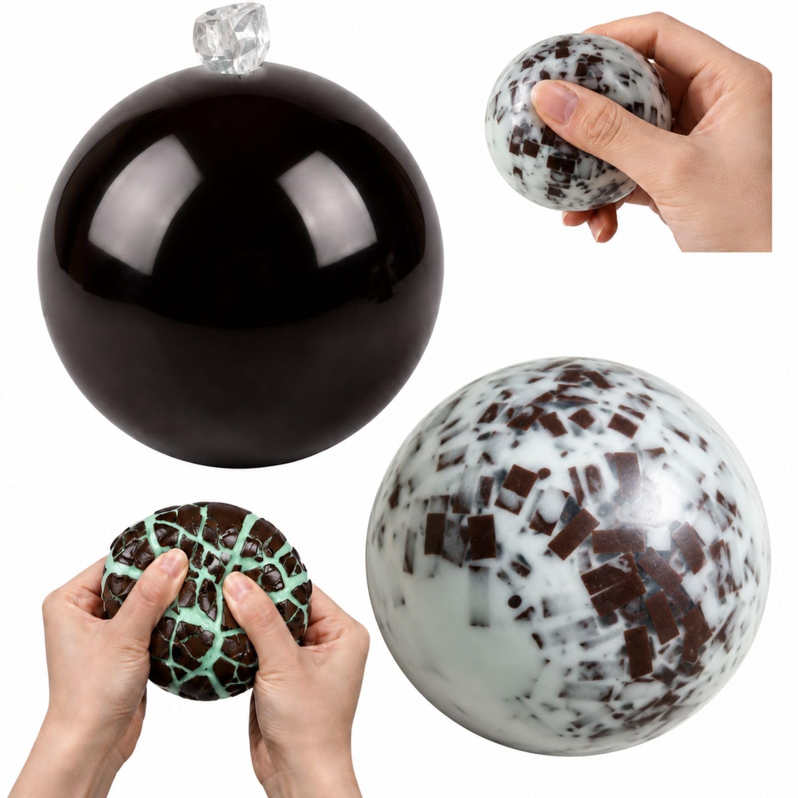 CLPKLQ 2 PCS Crunchy Squishy, Wax Cracking Squishy, Portable Creative Leisure Relaxing Squishys Balls for Daily Casual Use and Personal Decoration