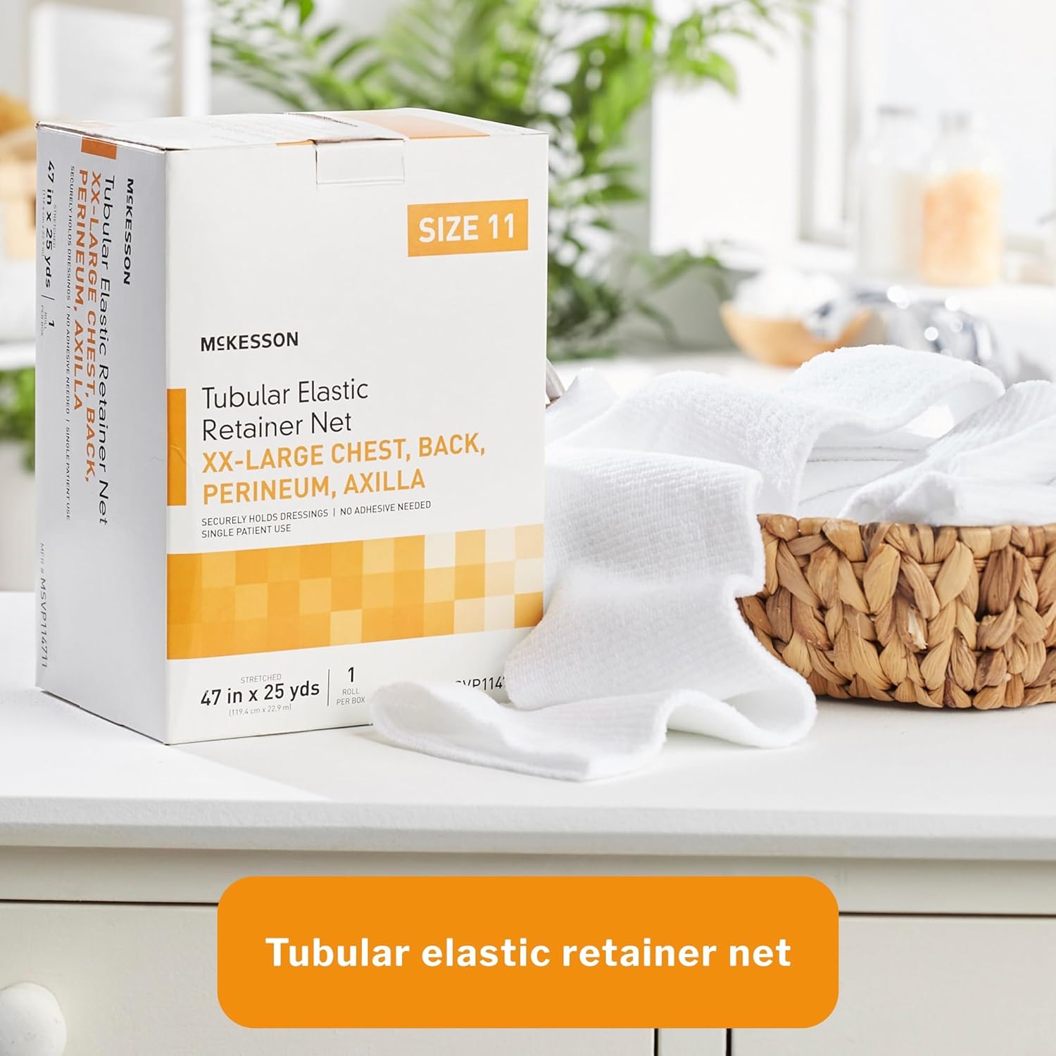 McKesson Tubular Bandage, Elastic Dressing Retainers - Secondary Wound Dressing, Size 11, 47 in x 25 yd, 1 Count, 1 Pack