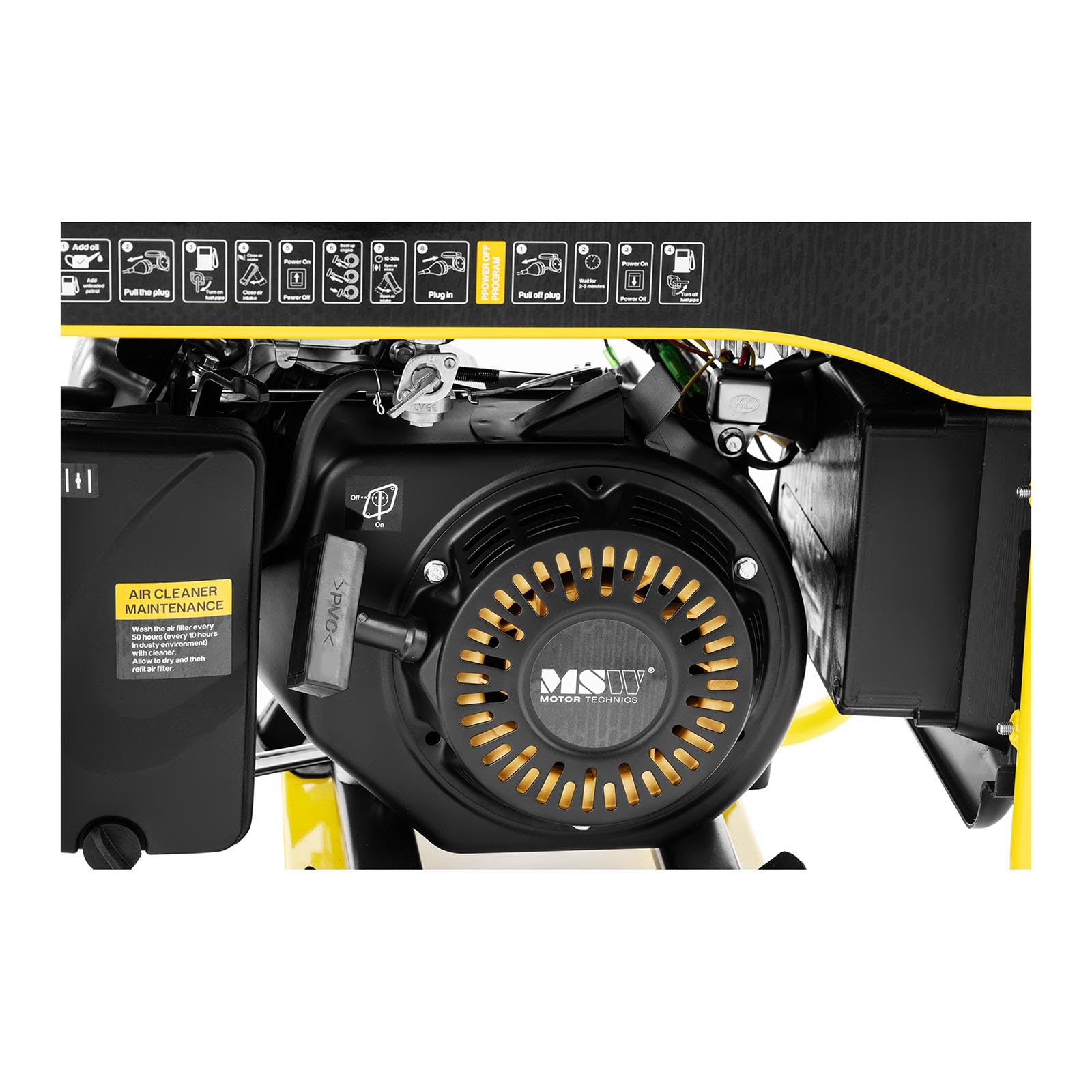 MSW MSW-PG-100 - Generatore di corrente Inverter, a benzina, 3500 W, 230 V AC, avviamento a riflusso 1 l/h, serbatoio della benzina: 5 l inverter, generatore di corrente di emergenza, generatore di